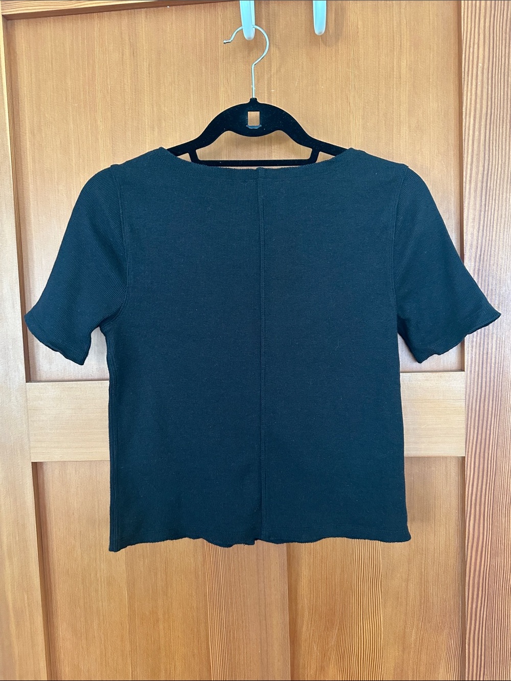 J. Crew Black Short-Sleeve Button-Front Top - Picture 3 of 4